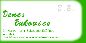 denes bukovics business card